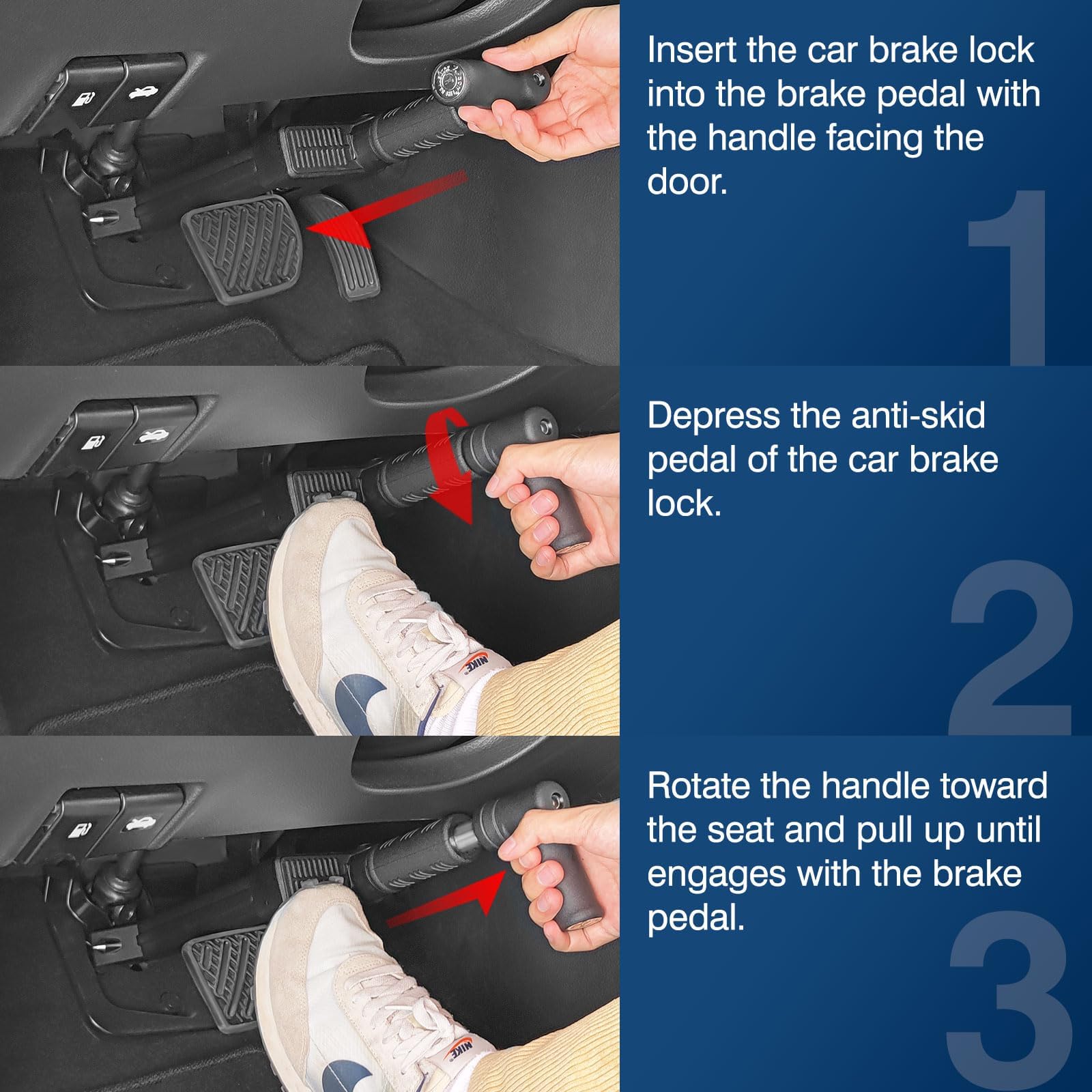 Amazon.co.jp: OPSOOPI ブレーキペダルロック 盗難防止 カーデバイス